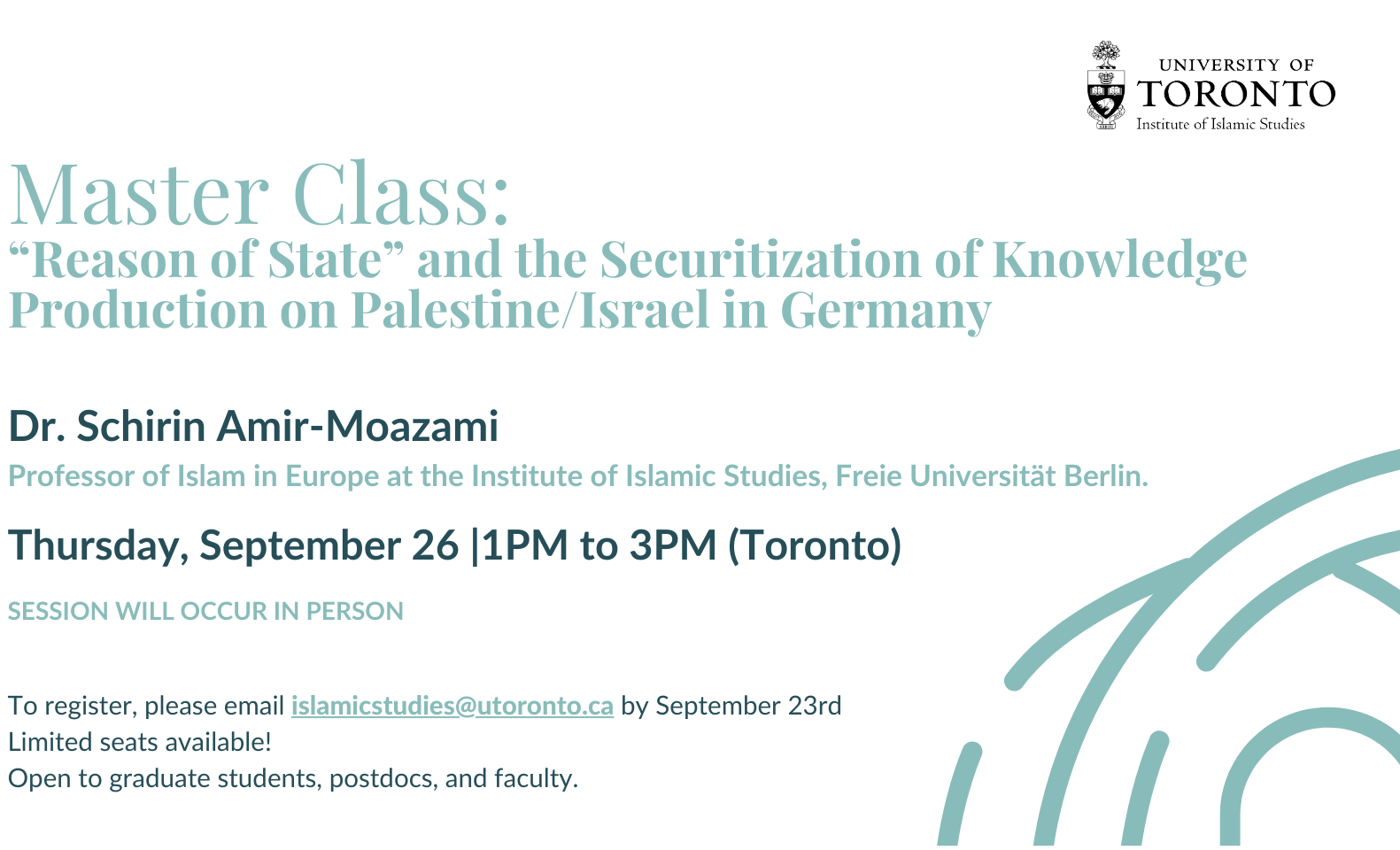 [Sep 26,2024] Master Class: “Reason of State” and the Securitization of Knowledge Production on Palestine/Israel in Germany 